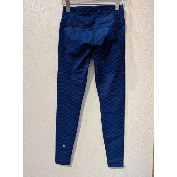 NWT  Sweaty Betty Power Blue Apex Geo Print Full Length Leggings  Sz S - Picture 5 of 9